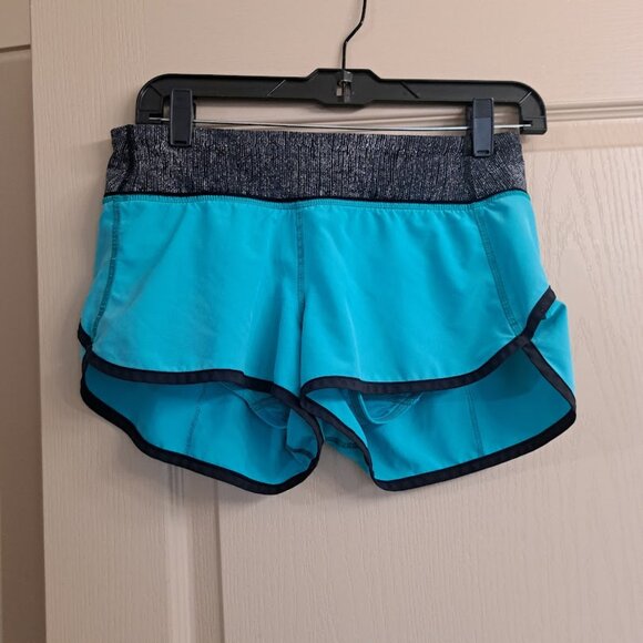 Lululemon WOmen's shorts size 4 teal and black with liner Running shorts - Picture 4 of 4